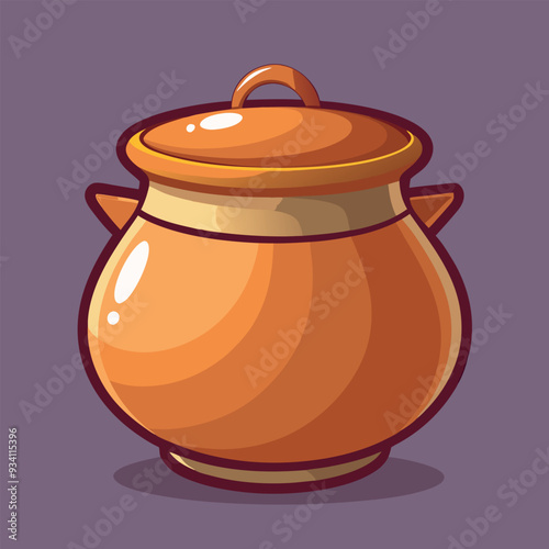 Old Clay Pot Vector Illustration