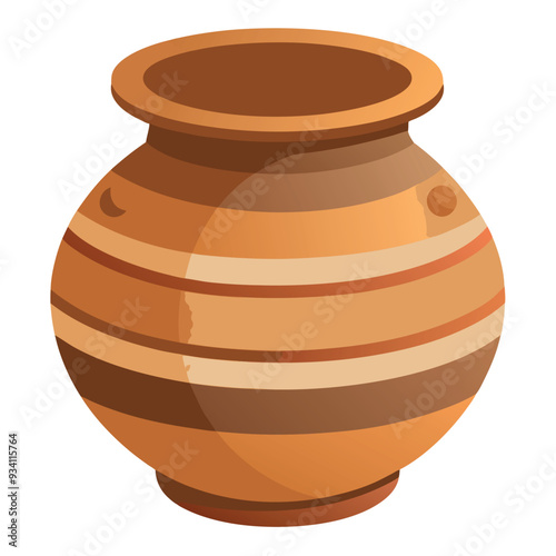 Old Clay Pot Vector Illustration