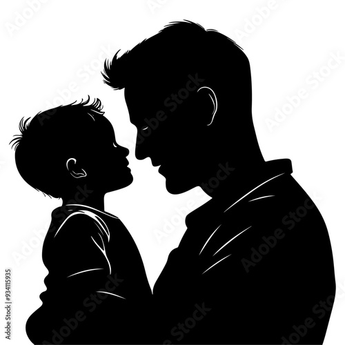 father with child silhouette

