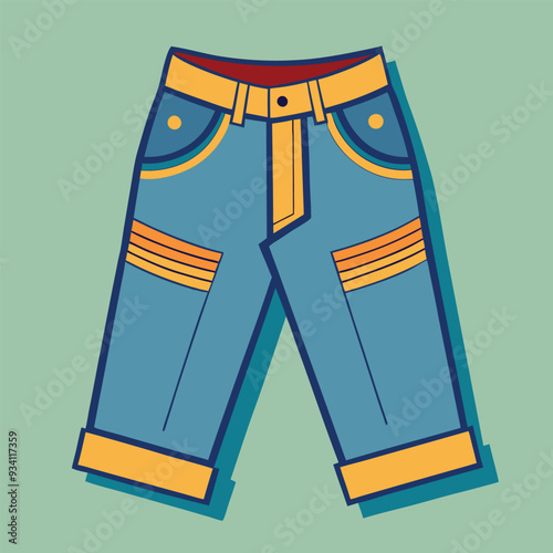 Old Jeans Vector Illustration