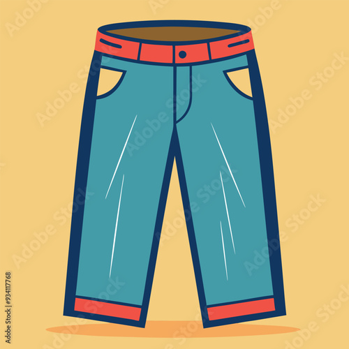 Old Jeans Vector Illustration