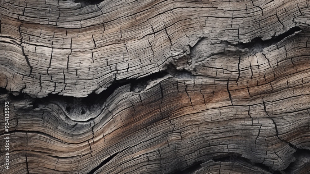 Fototapeta premium Intricate Wooden Tapestry: Tree Bark Close-Up