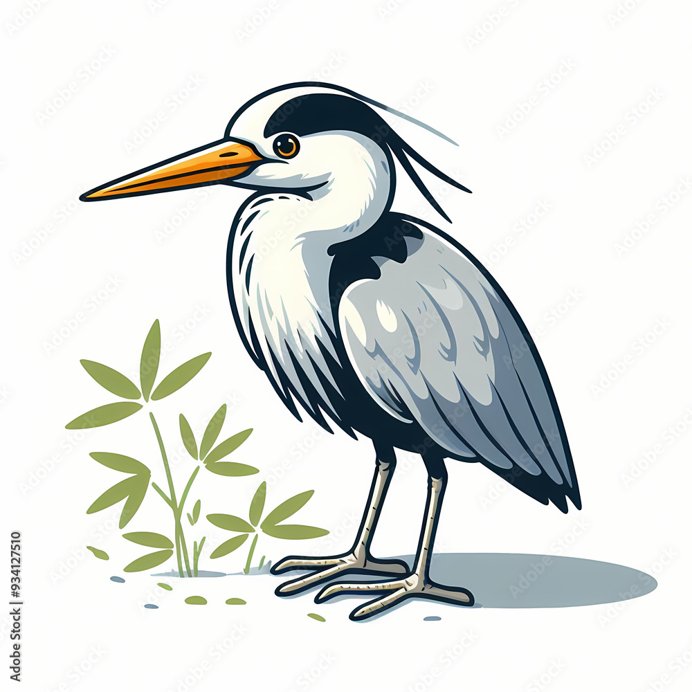 Fototapeta premium vector design of Heron against white background 