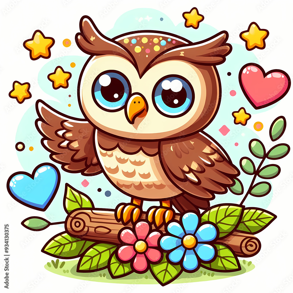Fototapeta premium vector design of owl against white background
