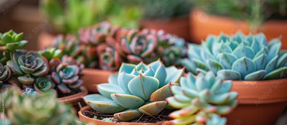 Succulent Plants Grouped On Table Succulent Plants Grouped On Table