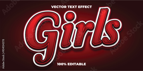 Girly editable vector text effect