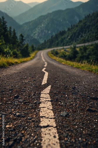 Winding Mountain Road Indicating Path to Success