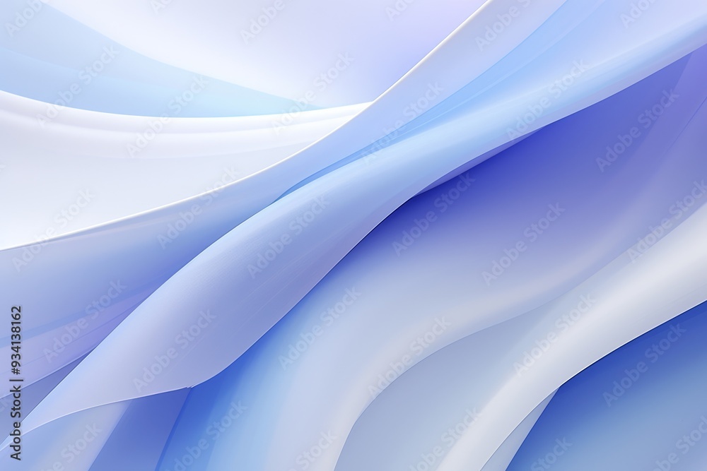 Fototapeta premium Abstract Blue and White Flowing Design - Minimalist Background