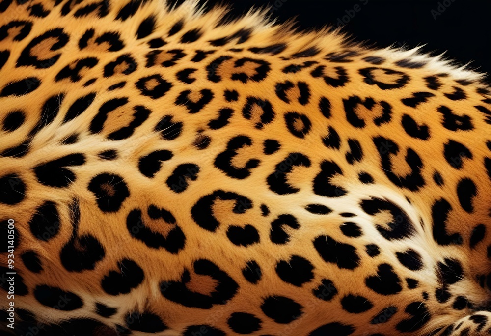 Close-up of a leopard's fur, showing the distinctive spotted pattern Close-up of a leopard's fur, showing the distinctive spotted pattern