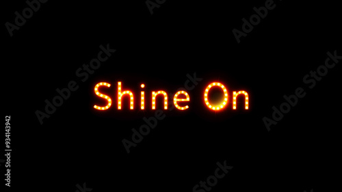 “Shine On” text in a glowing font with bright light effects. Generative AI