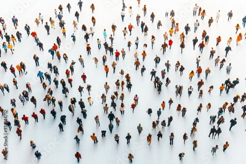Large group of people in the shape of a chat bubble, Generative AI