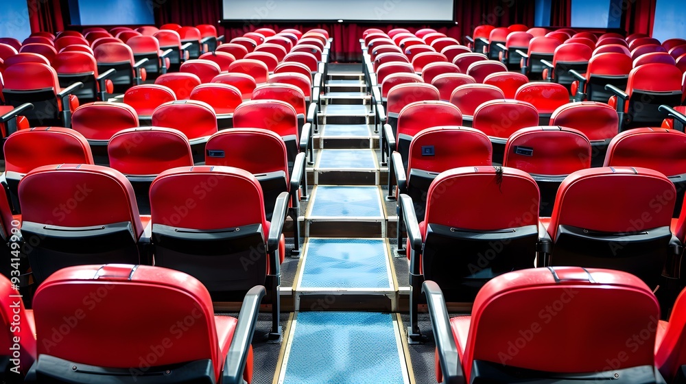 Fototapeta premium Red Seats in a Movie Theater