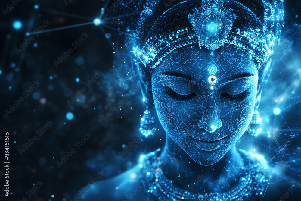 An abstract digital background featuring Devi Parvati, the Hindu goddess of love An abstract digital background featuring Devi Parvati, the Hindu goddess of love