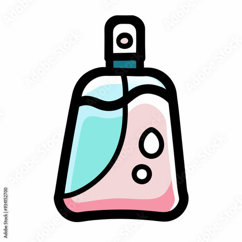 Toilet Water Vial Isolated Doodle Icon vector on a isolated white background (3)