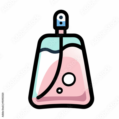 Toilet Water Vial Isolated Doodle Icon vector on a isolated white background (11)