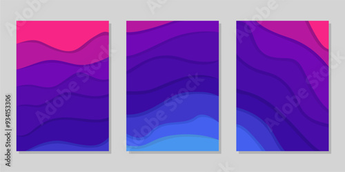 Cover or flyer template with abstract paper cut background, Vector template in carving art style