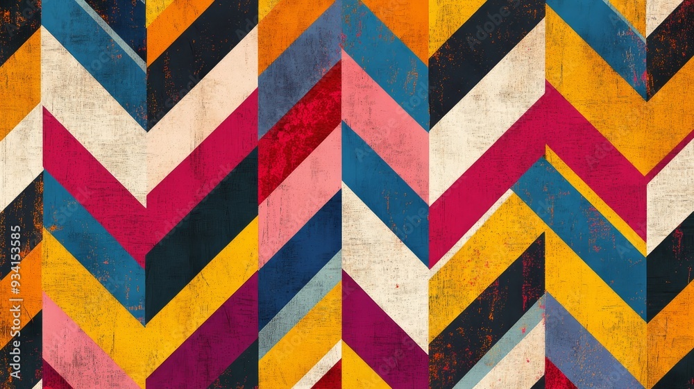 Abstract Chevron Pattern with Grunge Texture, Colorful Geometric Design, Graphic Art, Vintage Style, chevron, geometric, grunge Abstract Chevron Pattern with Grunge Texture, Colorful Geometric Design, Graphic Art, Vintage Style, chevron, geometric, grunge