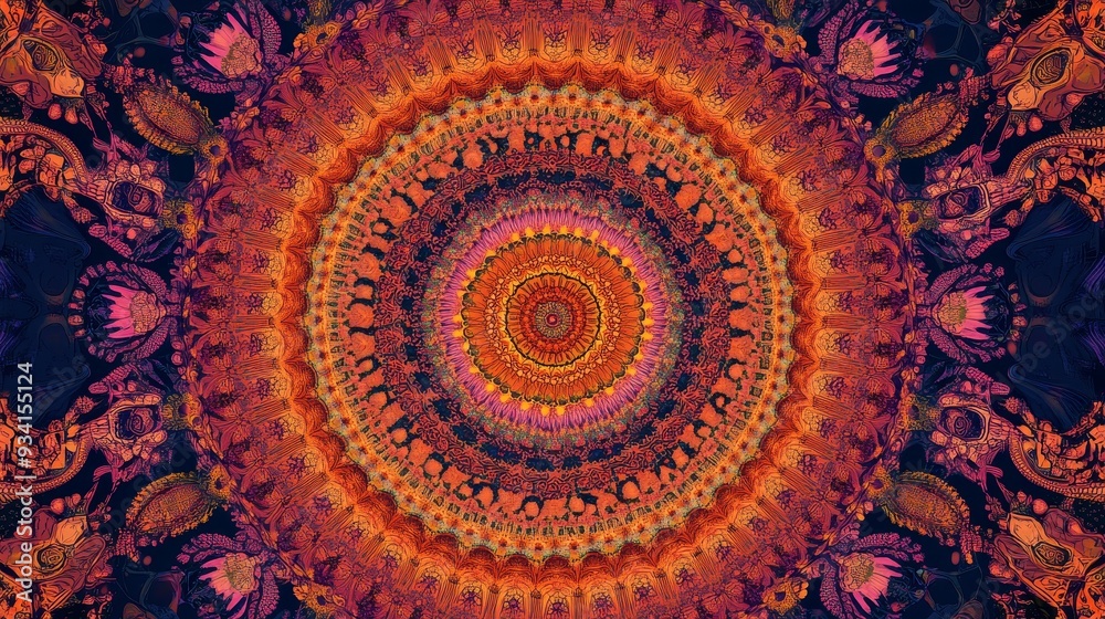 Abstract Mandala of Fire and Flowers, mandala , abstract , art , digital art Abstract Mandala of Fire and Flowers, mandala , abstract , art , digital art