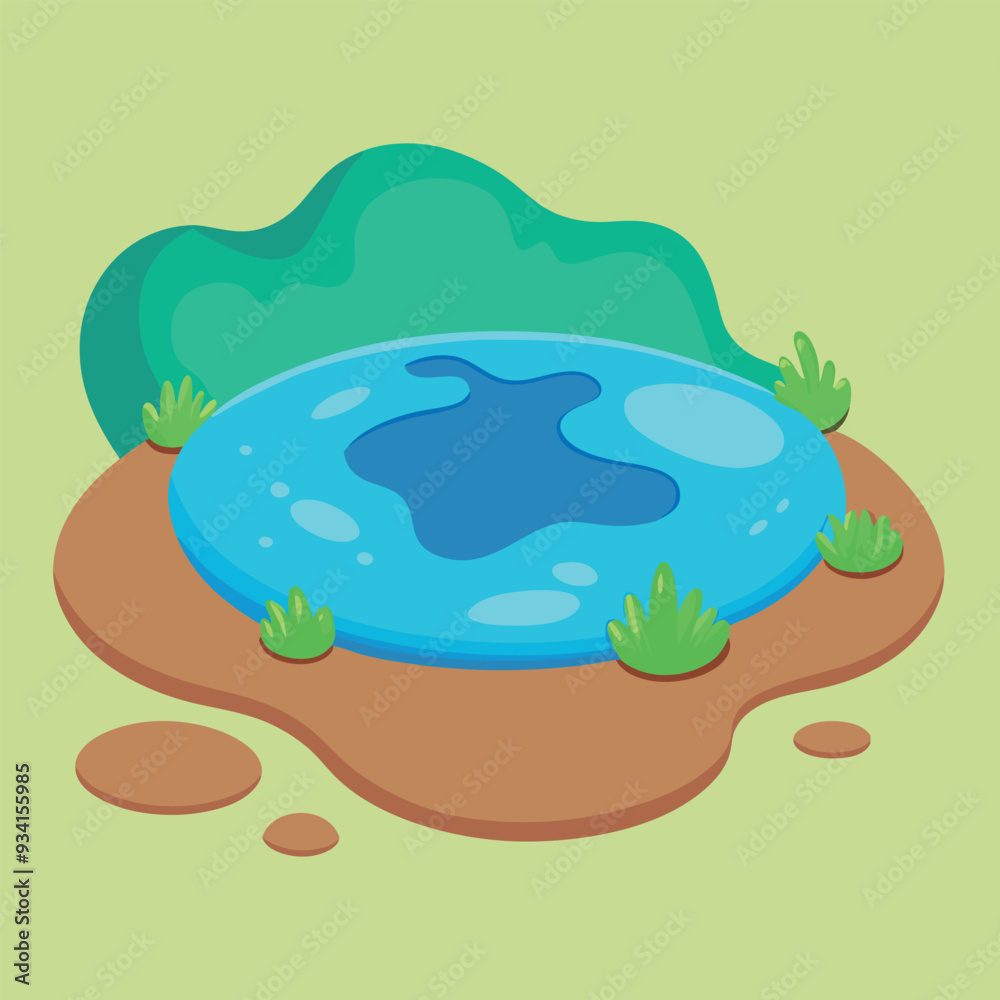 Fototapeta premium Puddle of Water Vector Illustration