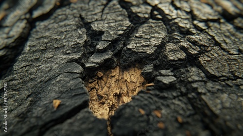 Charred Wood Texture, Close...