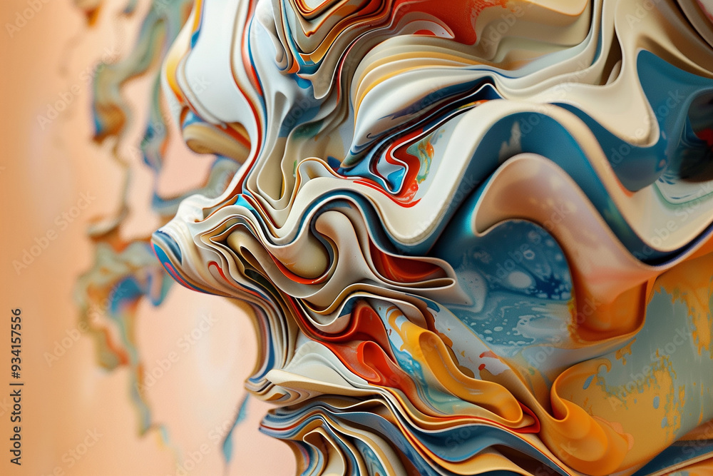 Obraz premium abstract face with multi-colored tones
