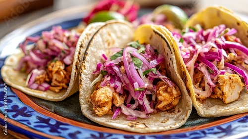 Close-up of Chicken Tacos w...