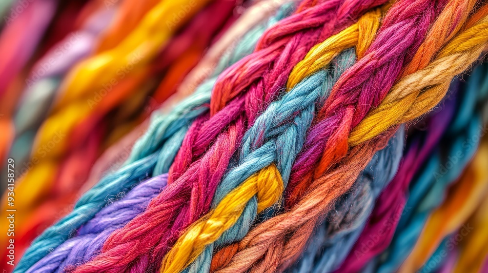 Colorful Braided Threads, macro , detail, texture , fiber Colorful Braided Threads, macro , detail, texture , fiber