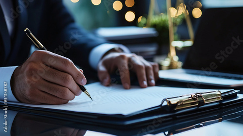 lawyer signing a contract photo