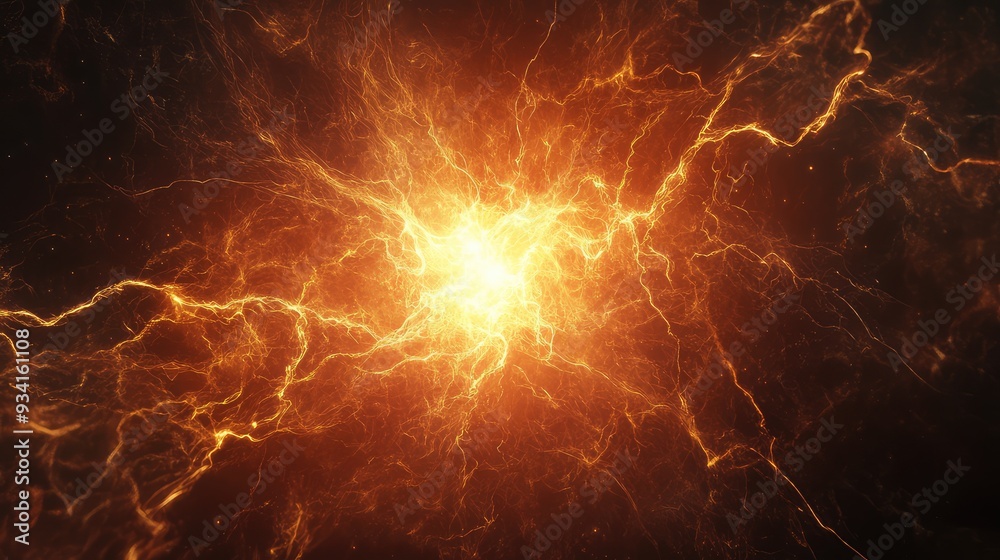 Obraz premium A glowing, translucent ember centered in the image, with bright battery lines that seem to pulse with energy.