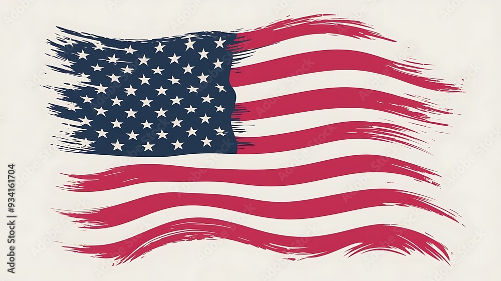 USA American flag flying against Blue Sky USA American flag flying against Blue Sky