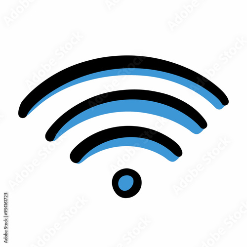 Wifi Hand Drawn Doodle Icon on a isolated white background (12)