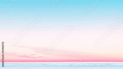 Pink Sunset Over Calm Sea, ...