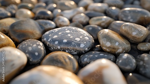 Polished Pebbles A Close-Up...