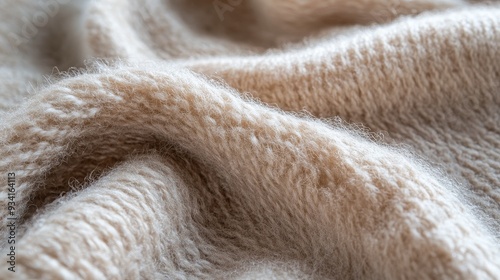 Soft Beige Knit Fabric Text...