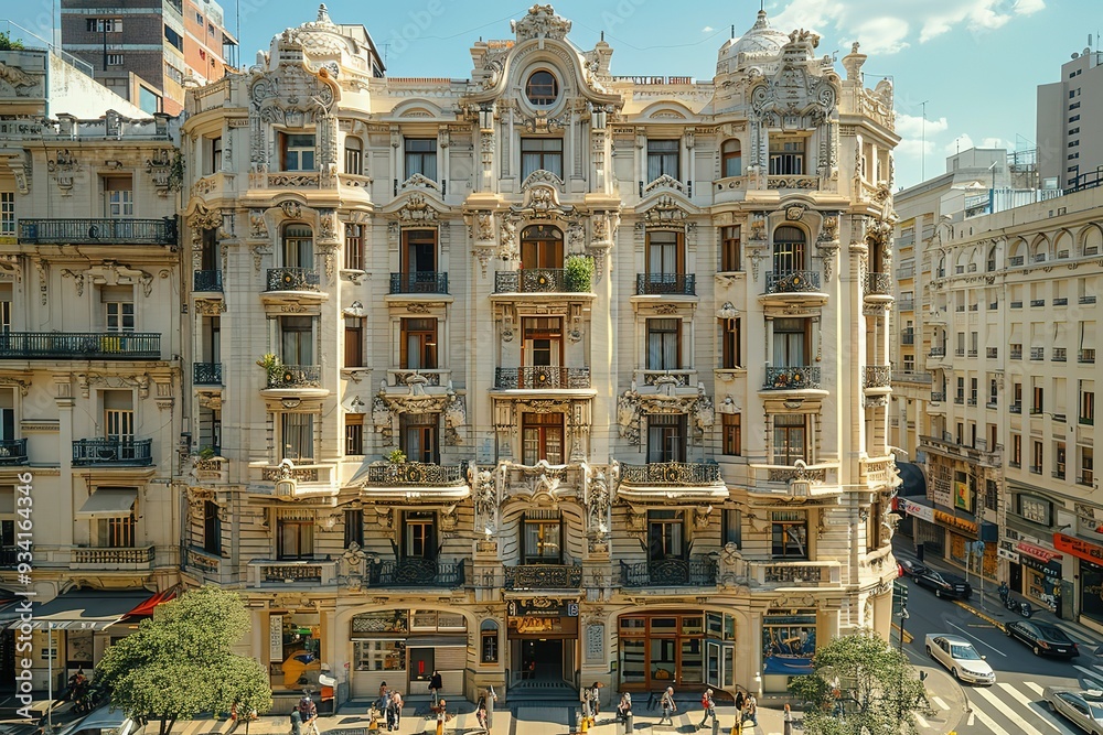 Fototapeta premium A large building with many windows and balconies