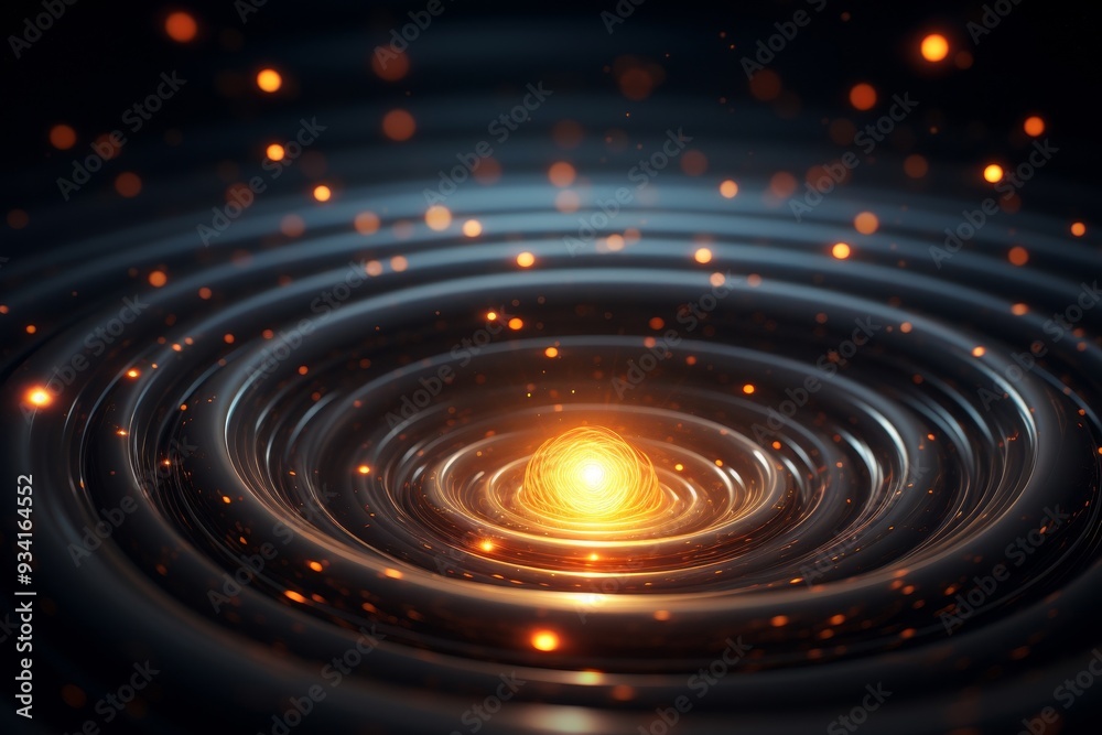 Abstract Glowing Circle Pattern - Dark Background Abstract Glowing Circle Pattern - Dark Background