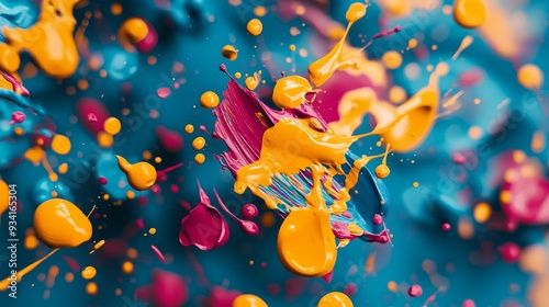 Vibrant Yellow and Pink Pai...