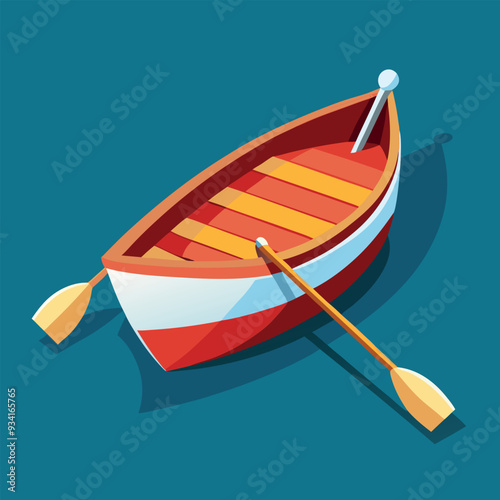 Rowing Boat Vector Illustration