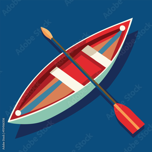 Rowing Boat Vector Illustration