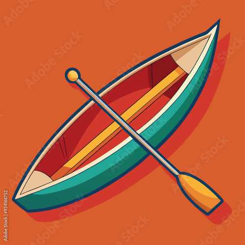 Rowing Boat Vector Illustration