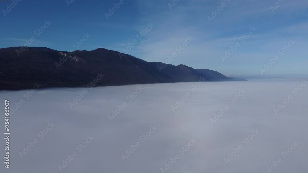 Fog under the mountain Fog under the mountain