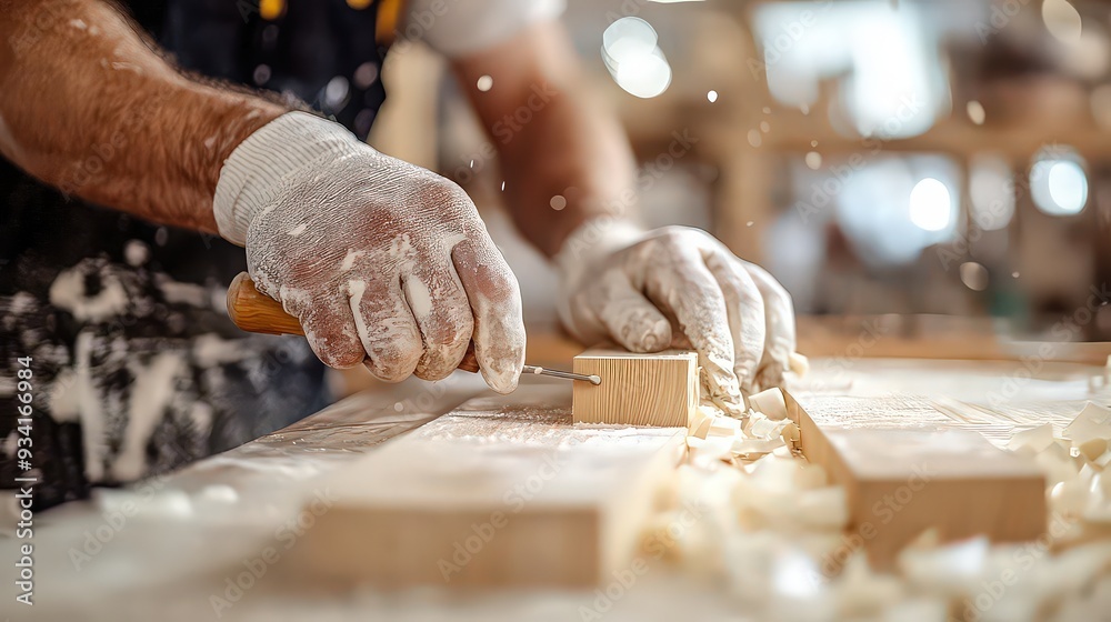 image of a carpenter gluing wooden joints together to construct a piece of furniture, showcasing the careful alignment and clamping required to ensure a strong bond image of a carpenter gluing wooden joints together to construct a piece of furniture, showcasing the careful alignment and clamping required to ensure a strong bond