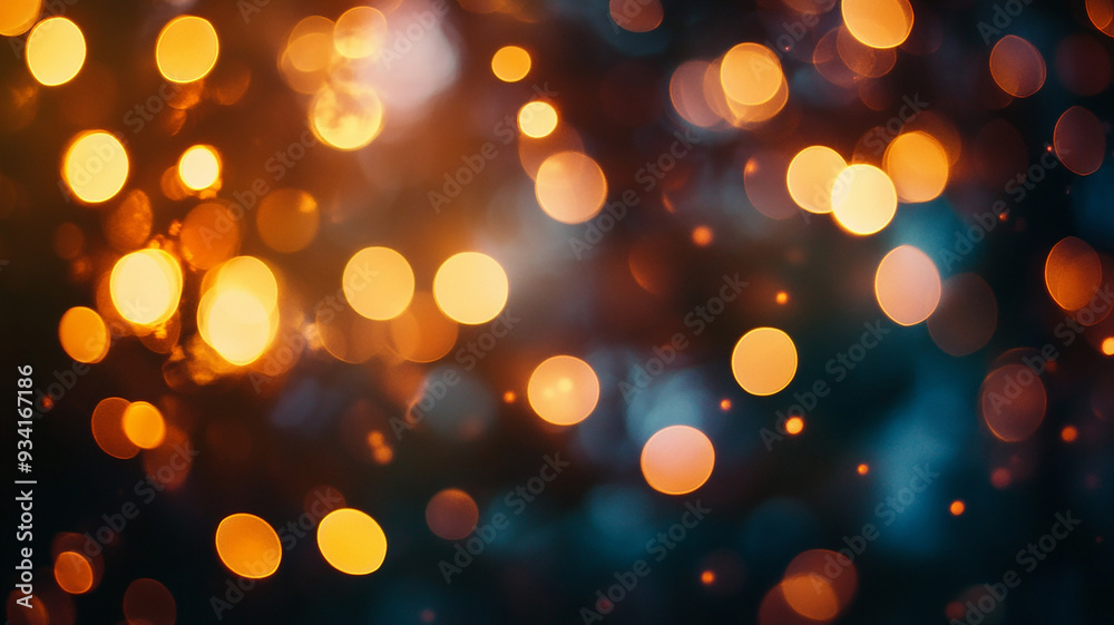 Dark background with blurry, yellow, round lights. Dark background with blurry, yellow, round lights.
