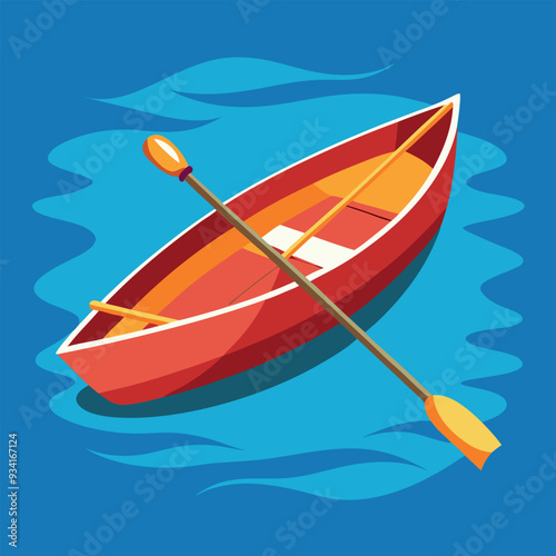 Rowing Boat Vector Illustration