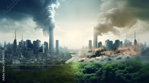 Contrasting Vision of Current Polluted Climate against Green Technology Envisioned Future