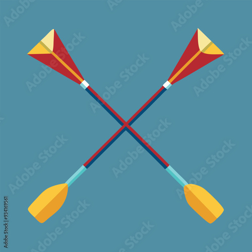 Rowing Oars Vector Illustration