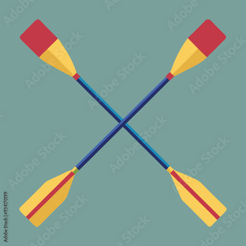Rowing Oars Vector Illustration
