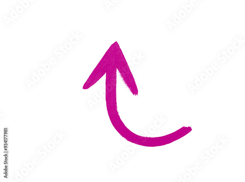 Watercolor arrow pink on a white background