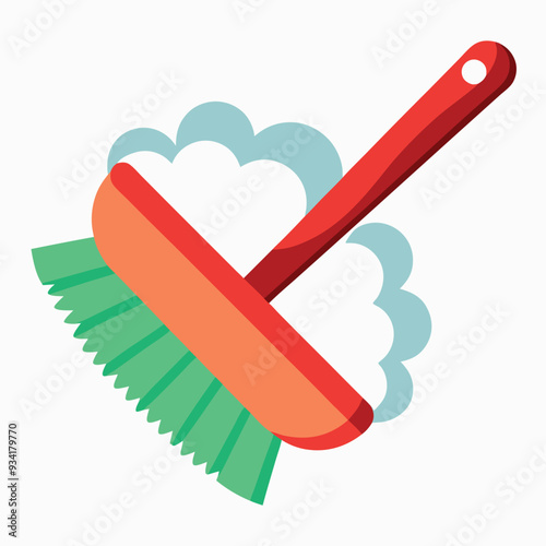 Scrubbing Brush Vector Illustration
