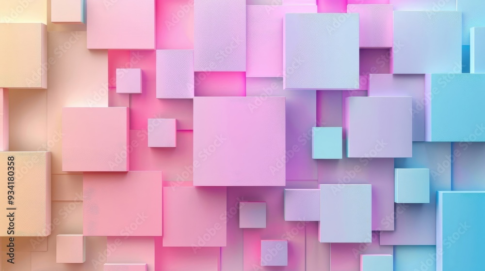 Pixelated Patterns: A Repeating Motif of 3D Cubes.Dreamy Decor: A Soft and Dreamy Wall Mural with 3D Accents Pixelated Patterns: A Repeating Motif of 3D Cubes.Dreamy Decor: A Soft and Dreamy Wall Mural with 3D Accents